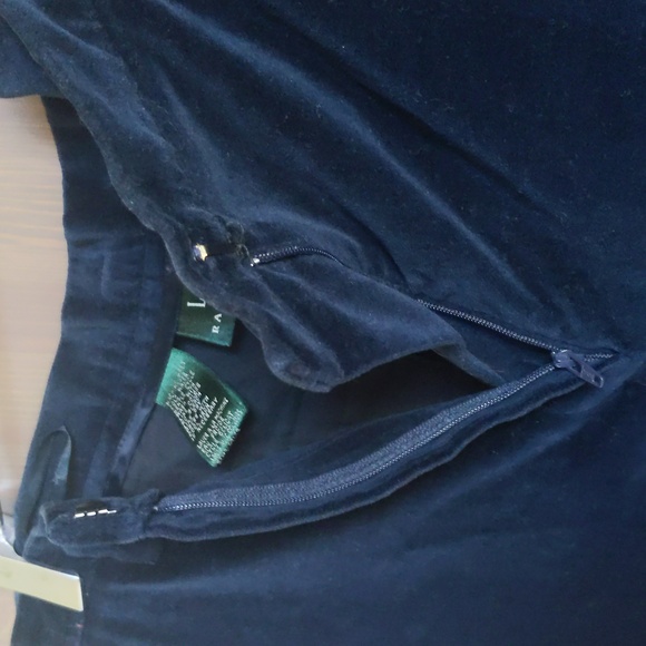 Lauren Ralph Lauren Blue Velvet Dress Pants - Picture 1 of 7